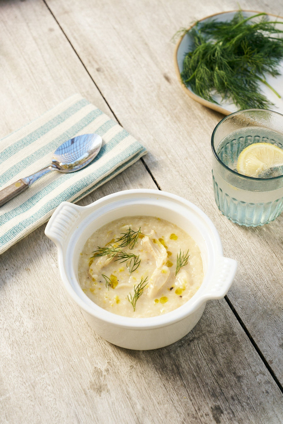 Lemony Greek Chicken & Rice Soup (Avgolemono)