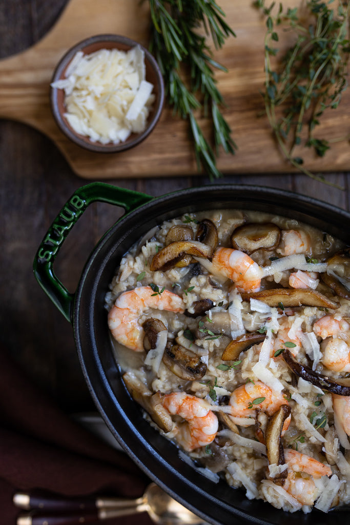 Creamy Middlins Risotto with Shrimp & Mushrooms